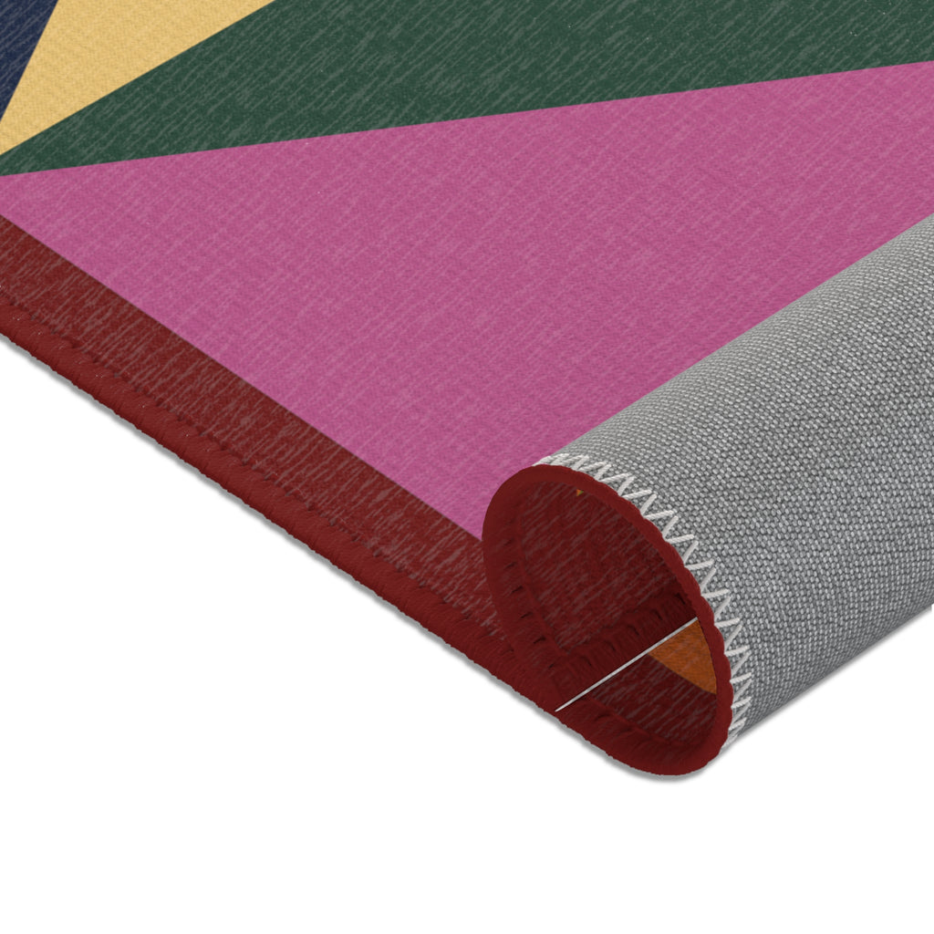 Geometric Colorblock Area Rug — Modern Multicolor Accent Rug