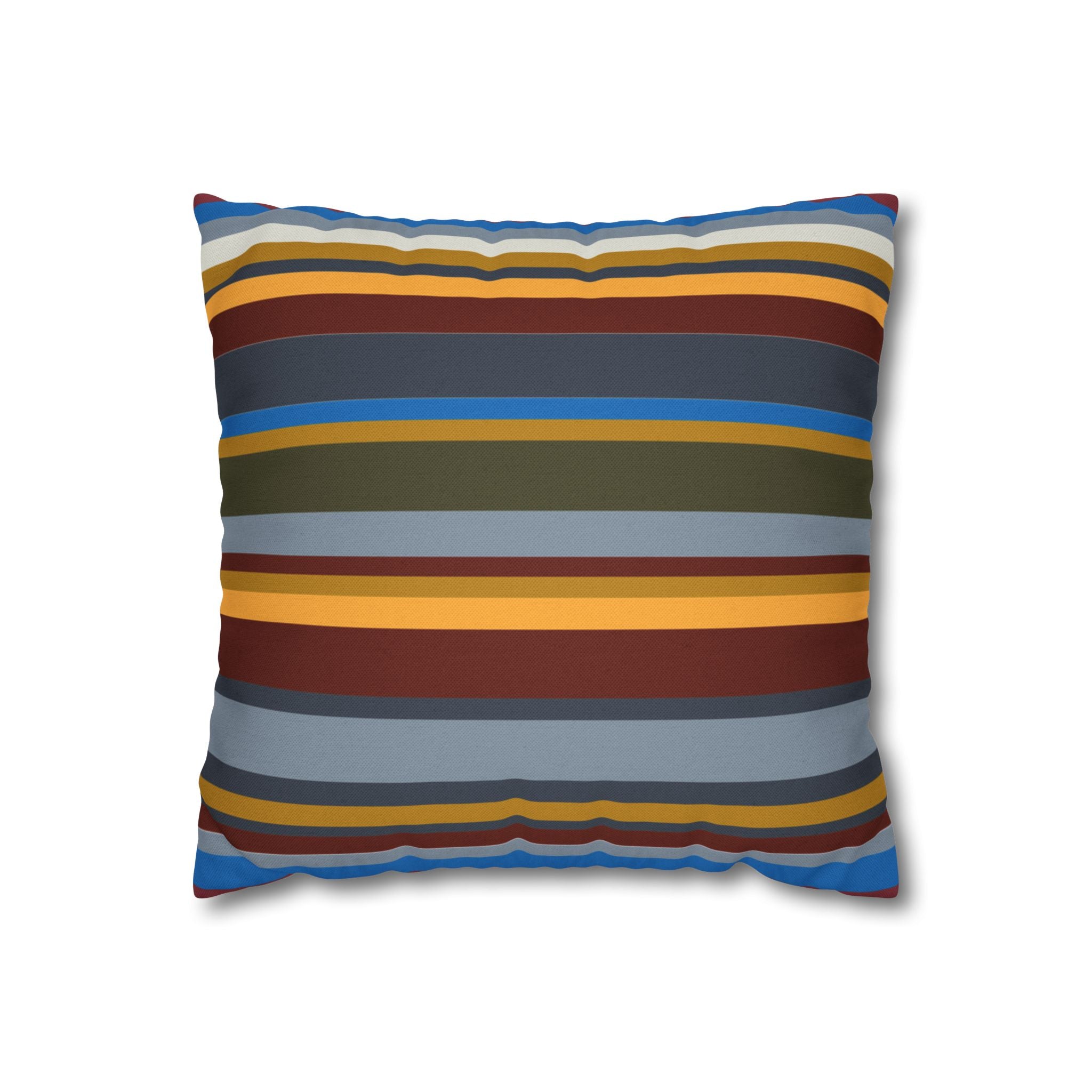Striped Retro Throw Pillowcase — Multicolor Vintage Stripe Square Cushion Cover