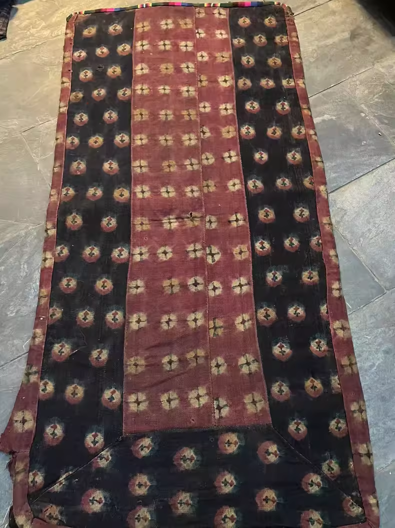 Very Old Tibetan Wool Handmade Tapestry | Traditional Pattern, unique piece